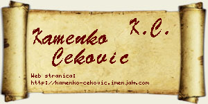Kamenko Čeković vizit kartica